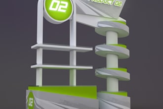 do realistic design for your display solution, shelf design and gondola