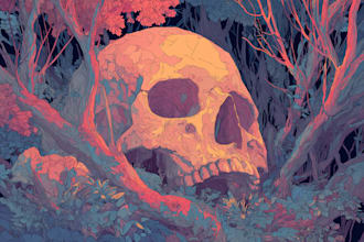 create dark art, horror or skull artworks illustration