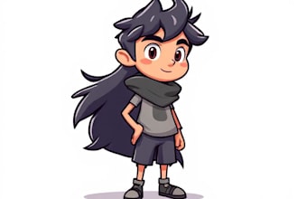 draw a vector 2d character, cartoon character