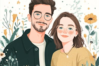 design a personalized couple portrait, perfect for gifts