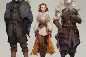 draw character illustration for dnd fanart game art design