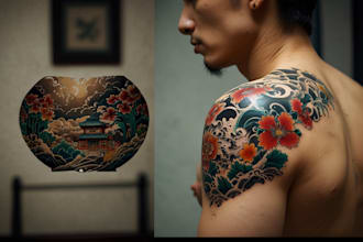 create a tattoo design in japanese style
