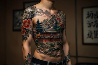 design a tattoo design in japanese style