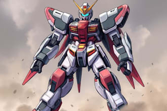 draw your mecha robot fanart or original in digital artwork