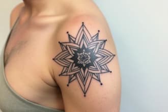 create sleeve tattoo design in geometric style