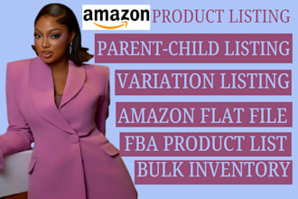 do amazon variation listing, fba product list, parent child flat file listing