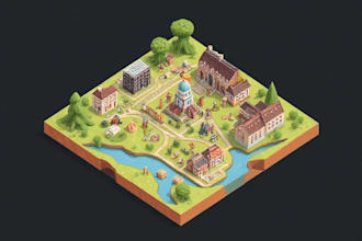 design a custom isometric or 2d map illustration