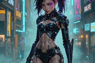 create cyberpunk character art