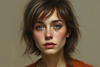 draw realistic your portrait into digital oil painting