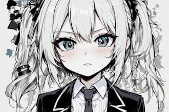 draw anime style characters with the danganronpa universe