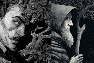draw detailed dark art illustration