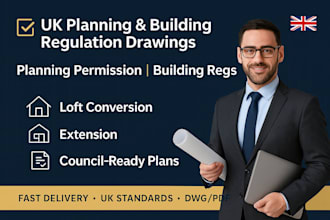 provide uk building regulation drawing and uk planning permission drawing