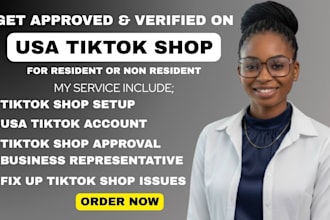 create USA tiktok account USA tiktok business representative setup tiktok shop