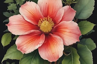 make botanical handdrawing pencil color illustration