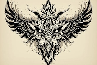 draw a tattoo design as pattern minimal,