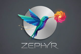 do vintage style flying hummingbird sky mascot logo design
