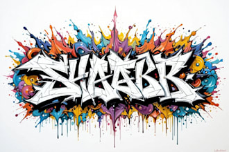 draw graffiti designs murals and wall art or skateboards