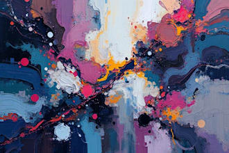 create unique abstract digital oil painting