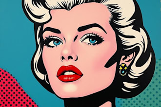 draw pop art portrait in roy lichtenstein style