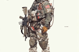 draw military themed illustrations