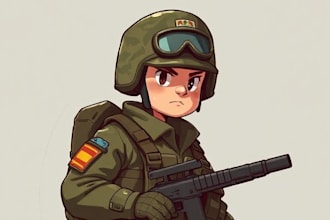 do military character design or military themed illustration