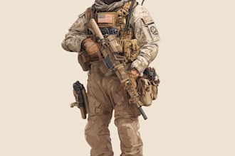 create military themed illustrations
