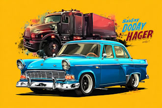 create a automotive car or any vehicle illustrations