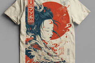 do japanese or anime streetwear t shirt designs