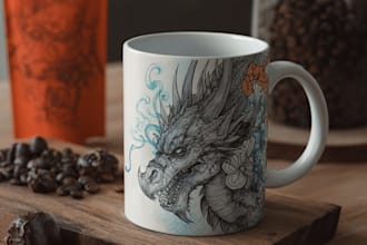 do custom typography coffee mug design or coffee mug design