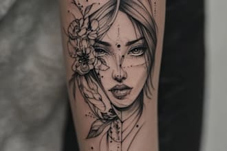 create traditional or old school style tattoo flash design