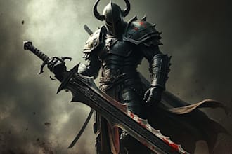 draw custom dark berserk style art in high quality