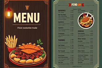 design a restaurant menu , food menu , fast food flyer