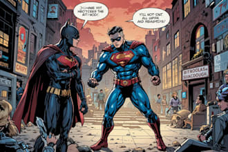 create concept art superhero character design for comics