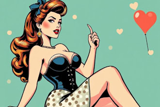 create a pin up girl and pin up girl illustration