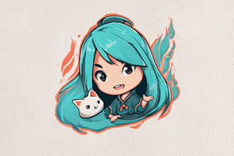 create an anime manga style chibi mascot logo