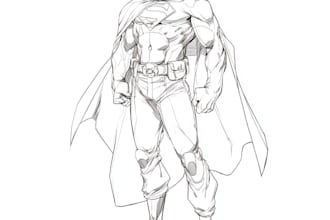 superhero sketch portrait and illustrations