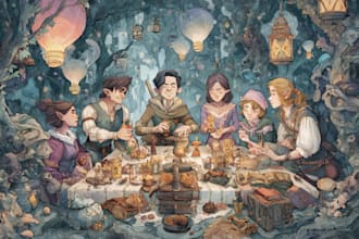 do a watercolor or fantasy portrait and dnd party
