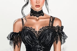 draw fashion illustration fashion sketch,portrait