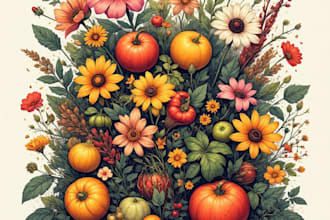 draw an unique botanical illustration