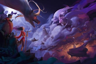 create ancient mythology illustrations