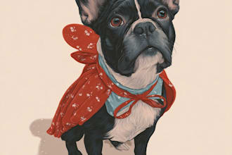 design a custom  pet portrait illustration