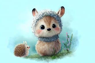 design high quality animal cartoon portrait