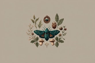 design feminine, botanical and mystical logo