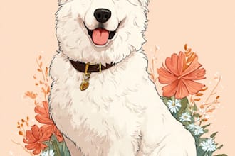 draw disney pets portrait illustration in disney