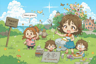draw children story book illustration and comic
