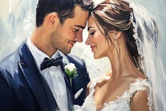 paint wedding couple watercolors