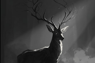draw dark art animal illustration