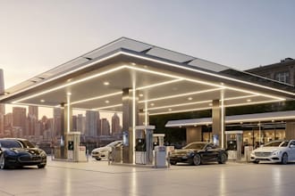 do 3d filling station, gas station, oil station with rendering