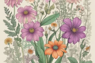 design vector botanical illustrations of flowers