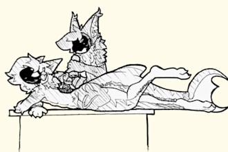 fursona lineart protogen lineart nsfw oc primagen lineart anthro ref sheet pfp